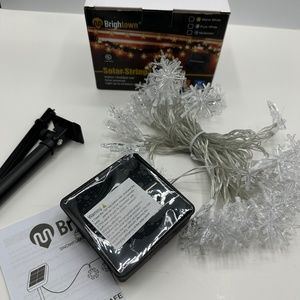 Warm White 31ft 50Led Snowflake String Lights Indoor Outdoor 8 Light Mod…